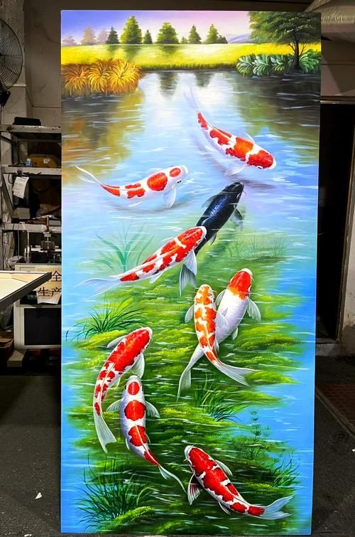 有哪些現代風格的九龍魚風水畫，現代風格的九龍魚風水畫 有哪些現代風格的九龍魚風水畫，現代風格的九龍魚風水畫 龍魚百科 第2張