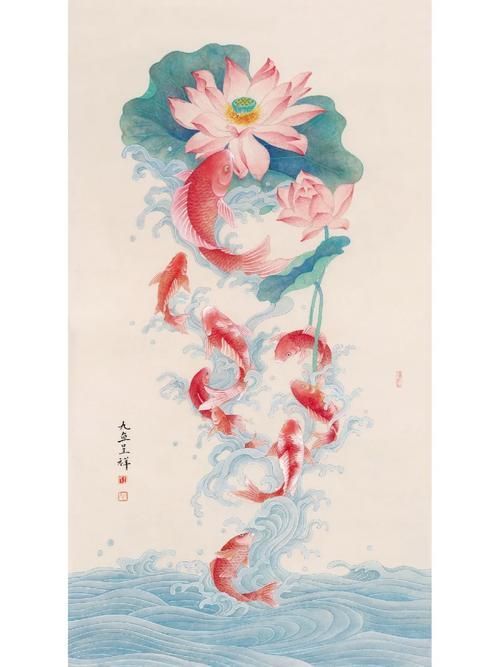 有哪些現代風格的九龍魚風水畫，現代風格的九龍魚風水畫 有哪些現代風格的九龍魚風水畫，現代風格的九龍魚風水畫 龍魚百科 第19張