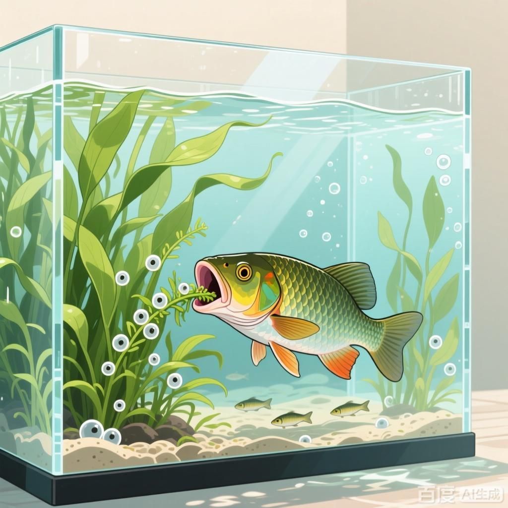 哪些魚會(huì)啄食魚卵，4張插畫風(fēng)格的圖片，展示不同魚類啄食魚卵的場景