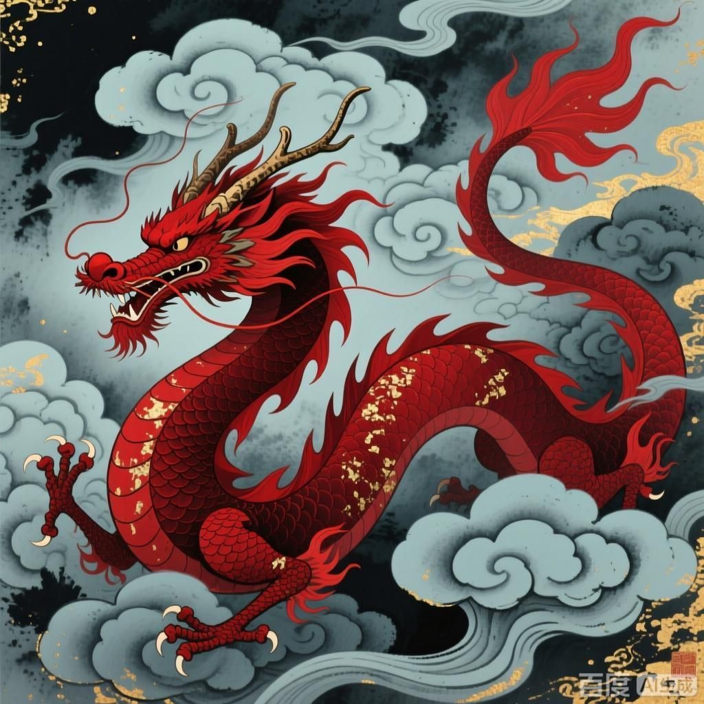 能否詳解紅龍在祥云中的形象，紅龍在祥云中的形象 能否詳解紅龍在祥云中的形象，紅龍在祥云中的形象 龍魚百科 第4張