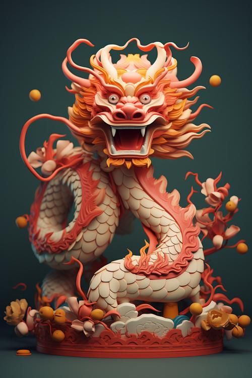 有沒有招財龍的3D模型素材，招財龍3d模型素材