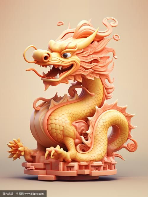 有沒有招財龍的3D模型素材，招財龍3d模型素材