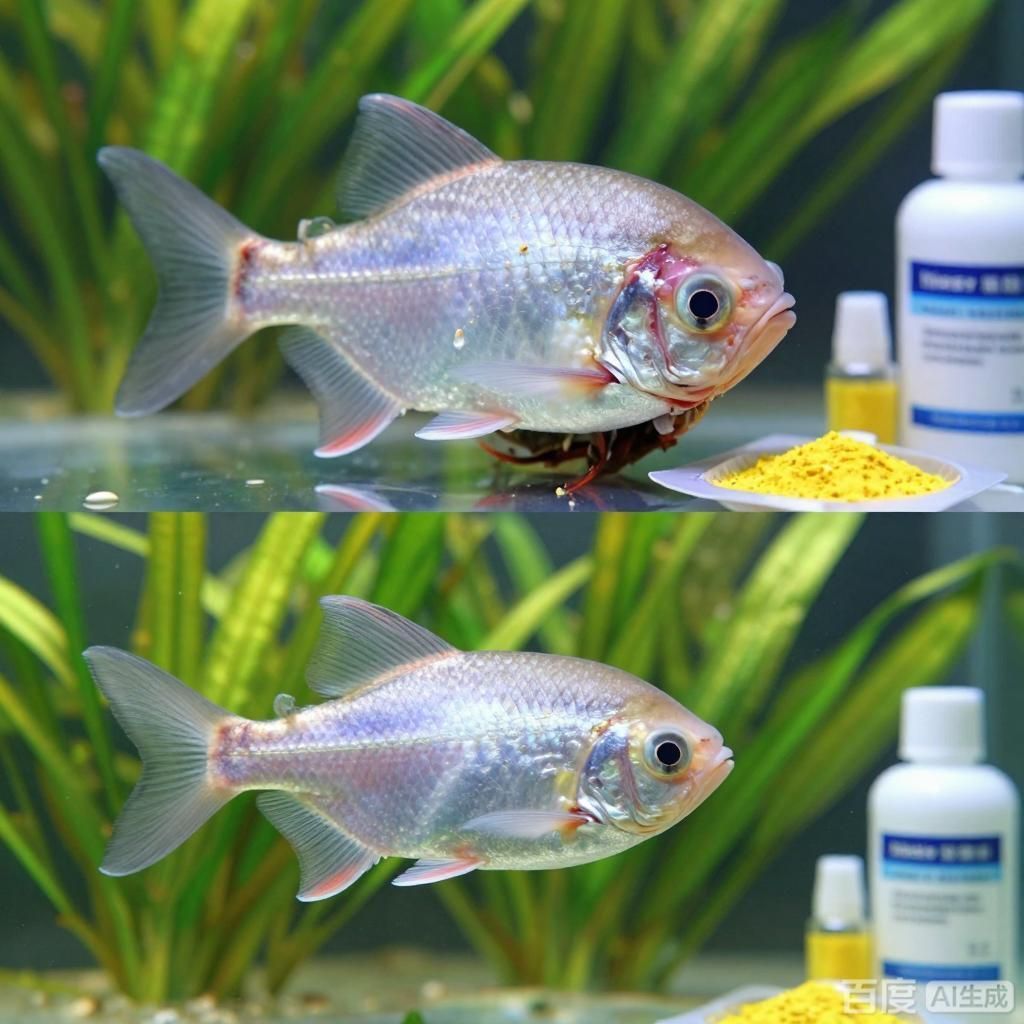 給我一些治療龍魚爛頭病的成功案例，如何判斷龍魚蒙眼病是否好轉