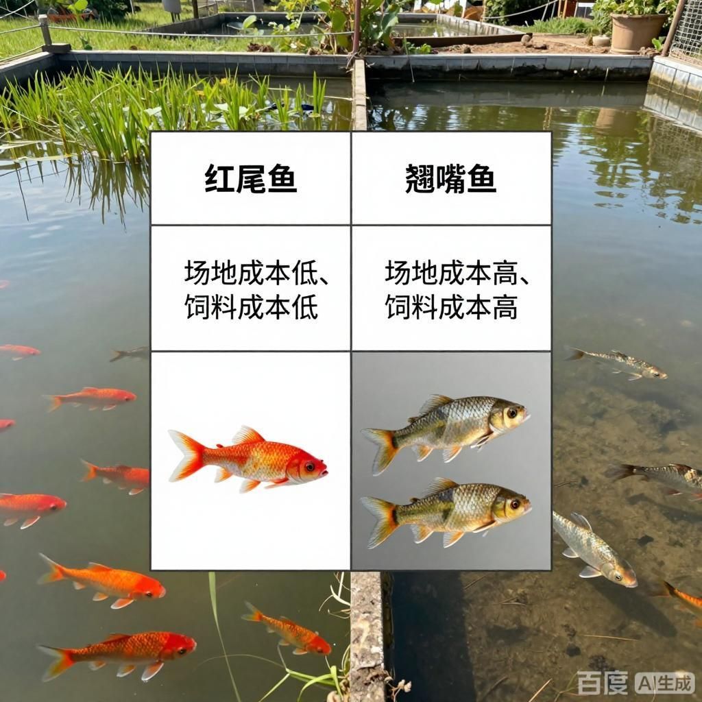 紅尾魚和翹嘴魚的養殖成本對比，紅尾魚與翹嘴魚的養殖成本對比