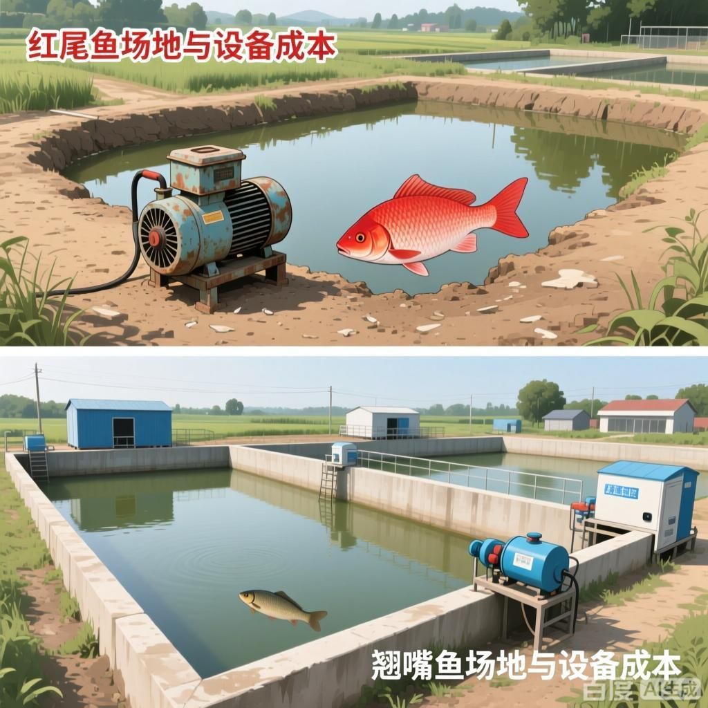 紅尾魚和翹嘴魚的養殖成本對比，紅尾魚與翹嘴魚的養殖成本對比
