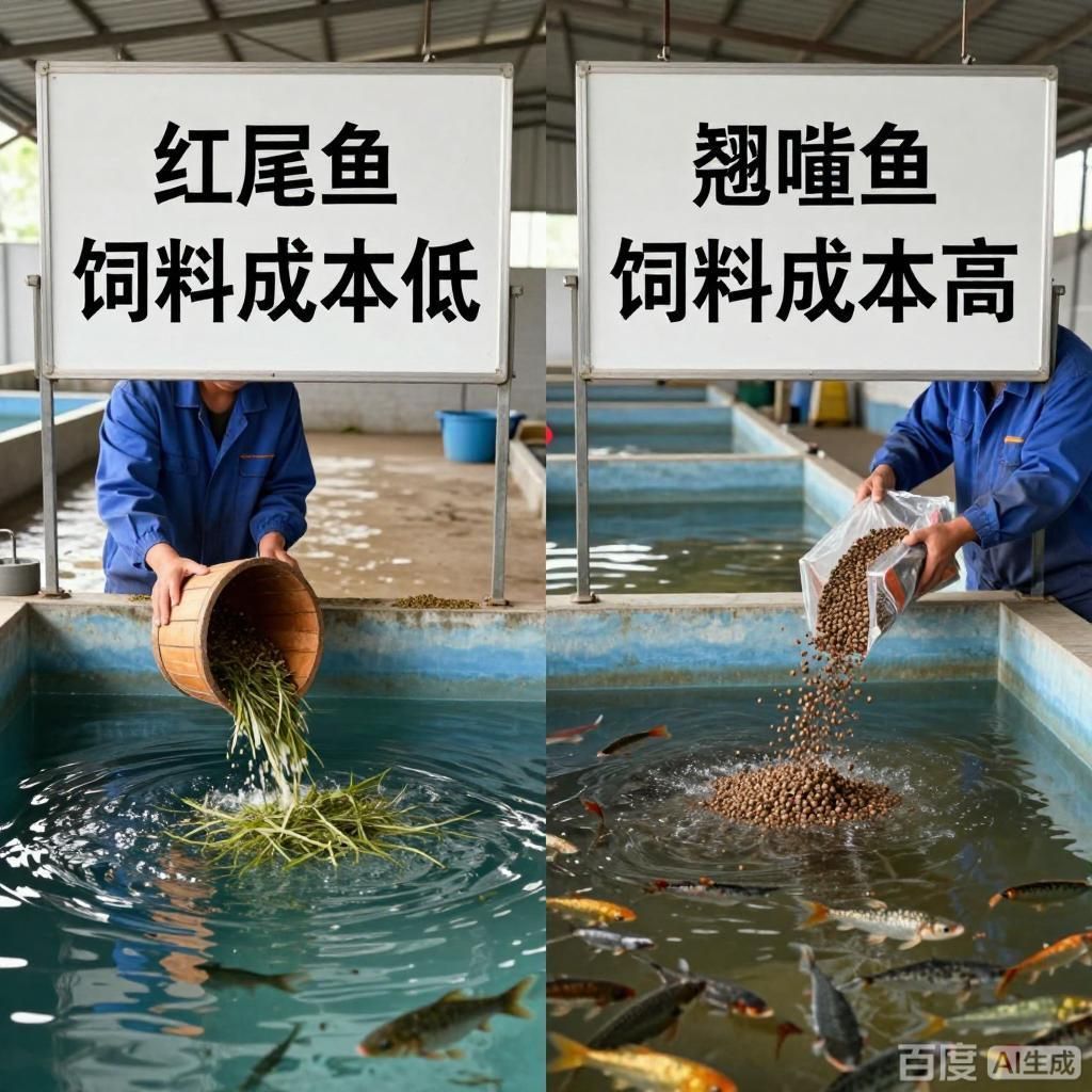 紅尾魚和翹嘴魚的養殖成本對比，紅尾魚與翹嘴魚的養殖成本對比