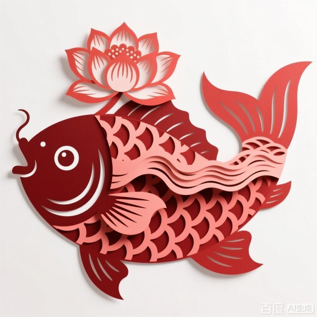 如何設(shè)計(jì)一個(gè)國(guó)風(fēng)剪紙風(fēng)格的吉祥物魚(yú)，國(guó)風(fēng)剪紙風(fēng)格的吉祥物魚(yú)