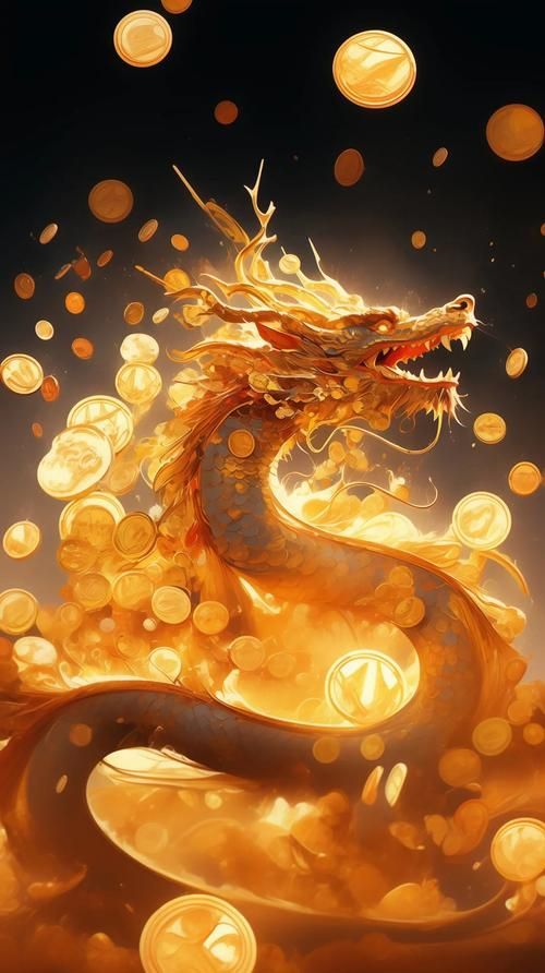 有沒有帶吉祥物的聚財金龍壁紙，帶吉祥物的聚財金龍壁紙