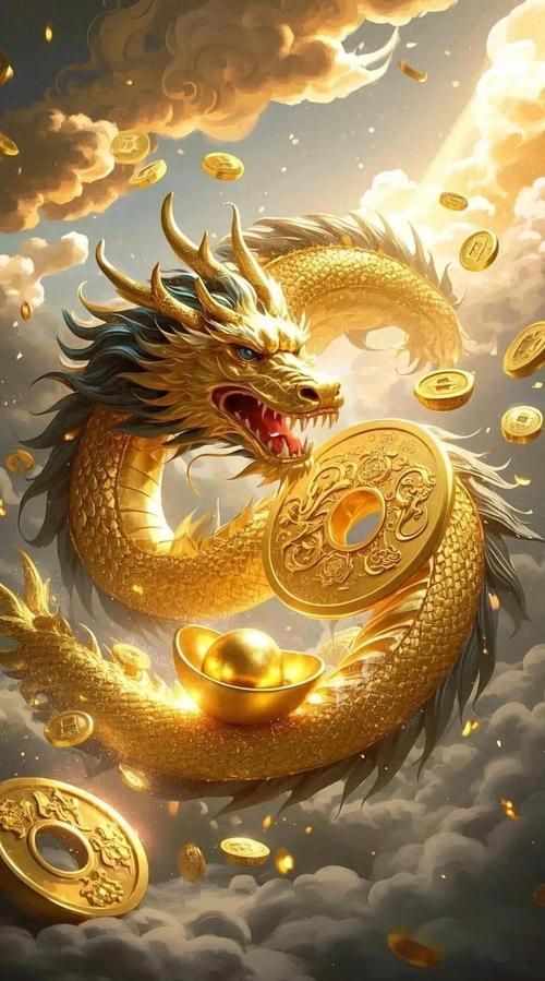 有沒有帶吉祥物的聚財金龍壁紙，帶吉祥物的聚財金龍壁紙