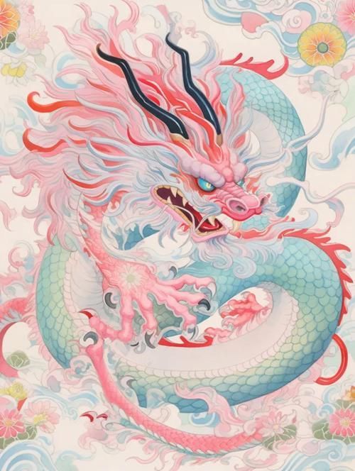 再給我?guī)讖堄兴囆g感的龍圖片，藝術龍圖片展現(xiàn)龍的不同形態(tài)與象征意義