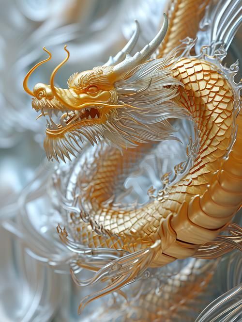 再給我?guī)讖堄兴囆g感的龍圖片，藝術龍圖片展現(xiàn)龍的不同形態(tài)與象征意義