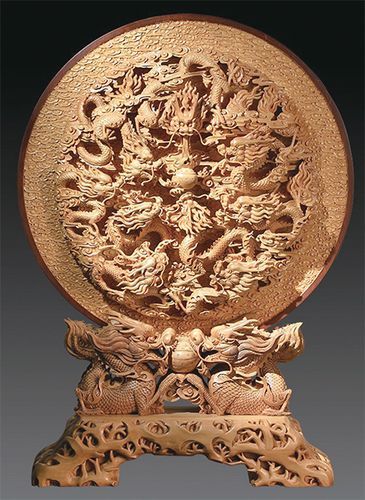 龍魚木雕有哪些名家作品，龍魚木雕名家龍魚木雕作品:龍魚木雕作品欣賞