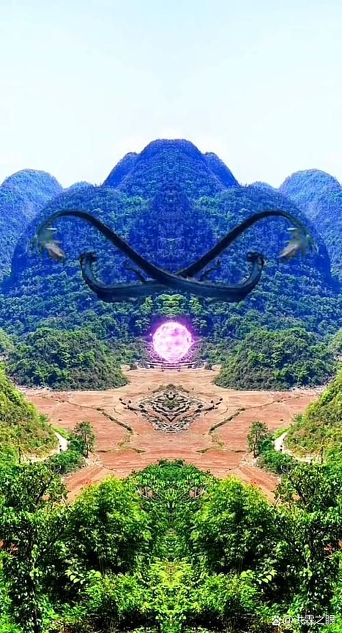 給我幾張龍形地的風水圖片，風水學中“龍形地”是指山脈或地形走勢如龍蜿蜒