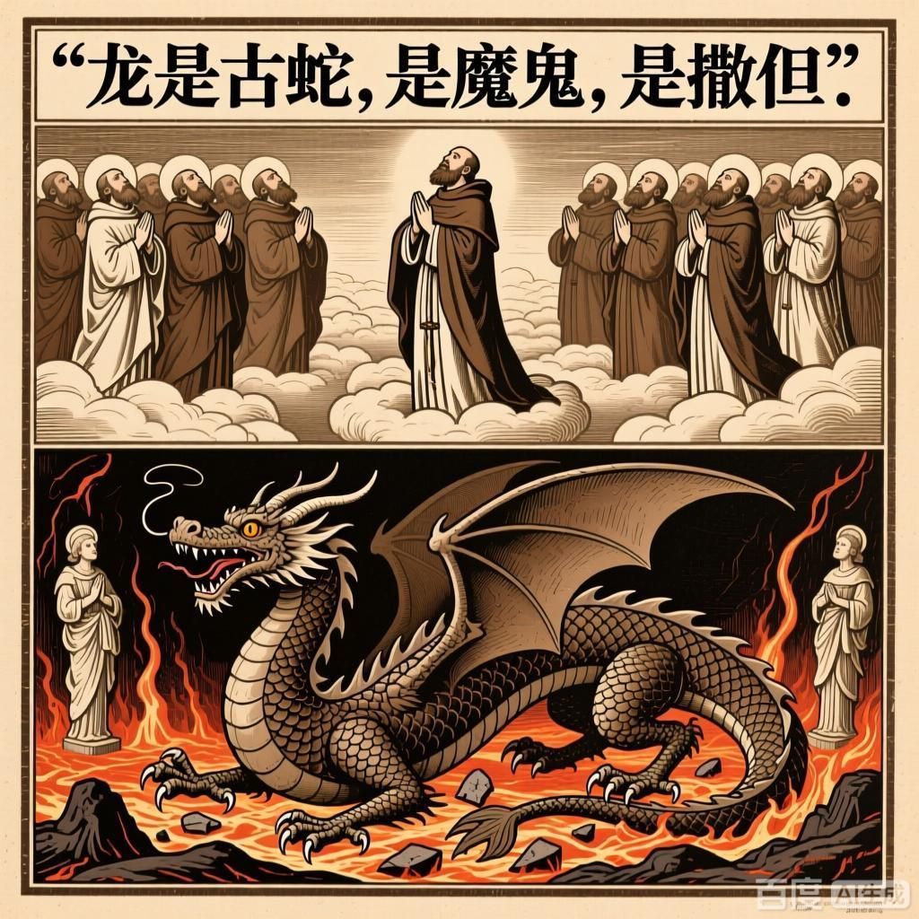 能否詳細解釋一下龍在基督教中的象征意義，龍在基督教中的象征意義