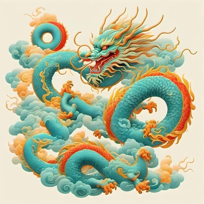 能提供一張鰲魚龍魚祥云圖的示例嗎，鰲魚龍魚祥云圖的文化象征與使用場景