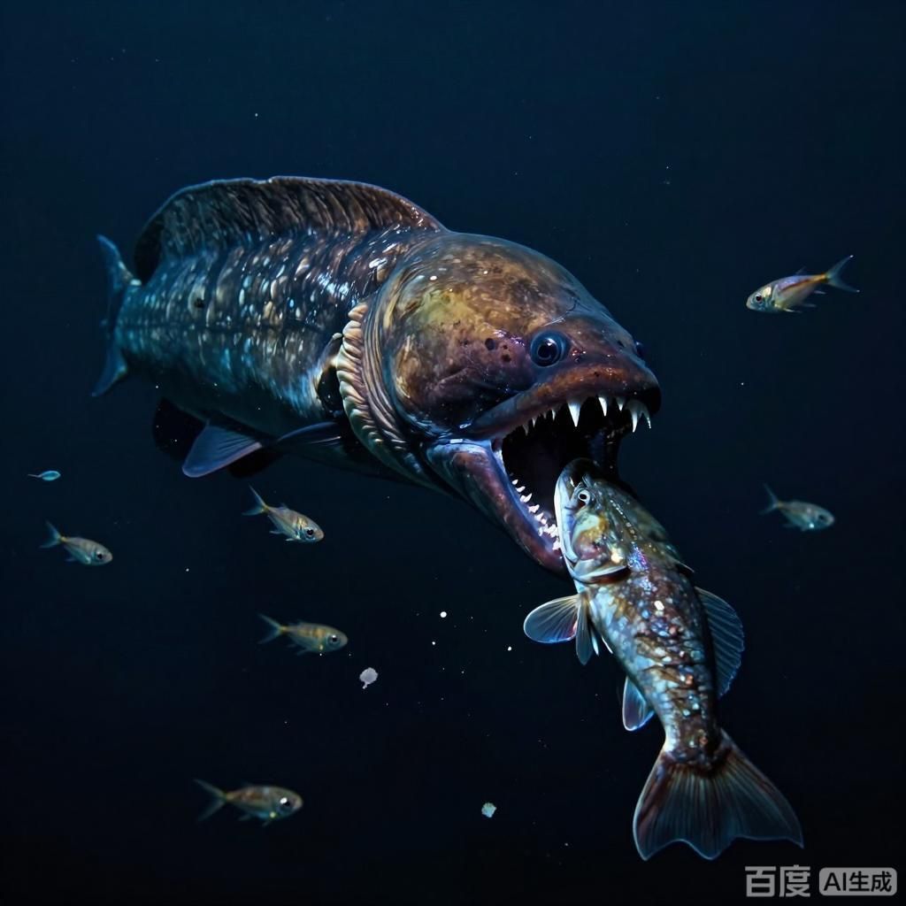 還有哪些深海生物會捕食深海龍魚，除了深海龍魚外，還有其他深海生物也以深海龍魚為食