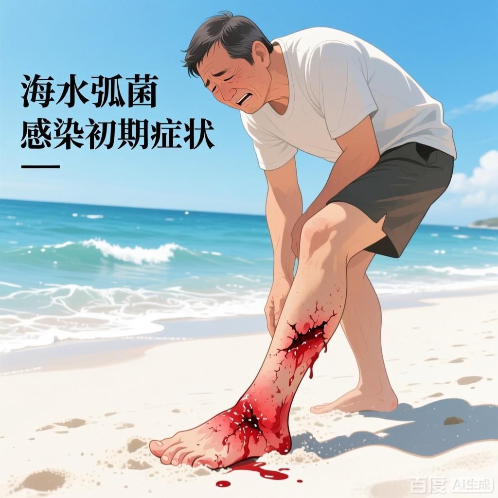 給我一些關(guān)于海水細(xì)菌感染的案例，海水細(xì)菌感染案例