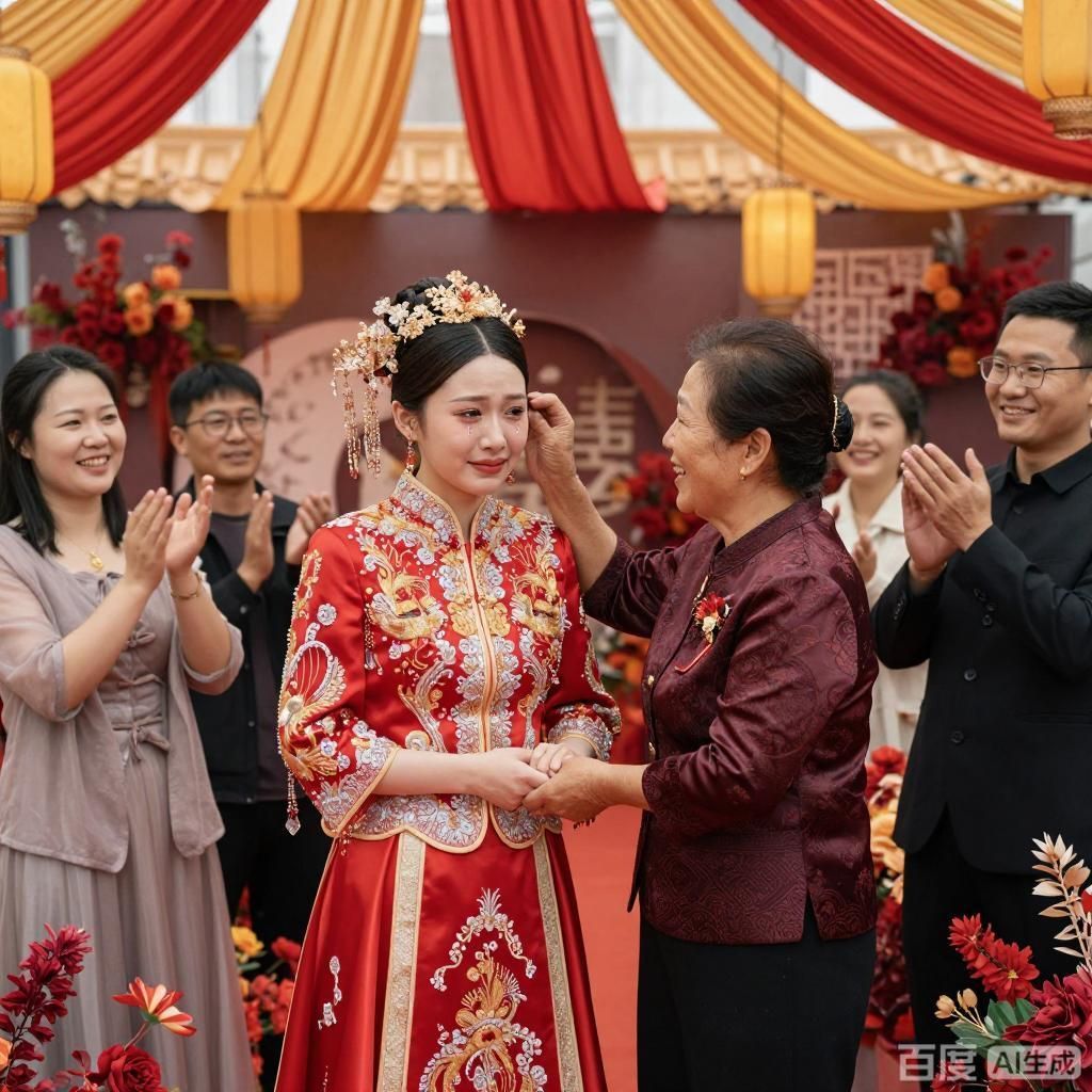 能否增加一些改口時的情感表達，中式婚禮改口場景，捕捉不同氛圍下新人改口時的情感表達
