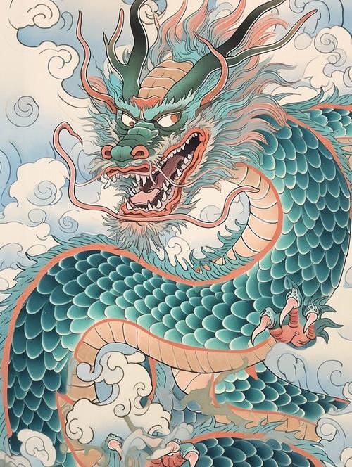 能否提供更多風格的龍圖片，《人物御龍圖》不同風格龍的特征對比表，你快速識別和選用