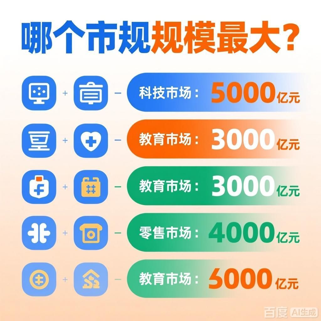 這些市場中哪個最大？，不同市場中哪個最大？