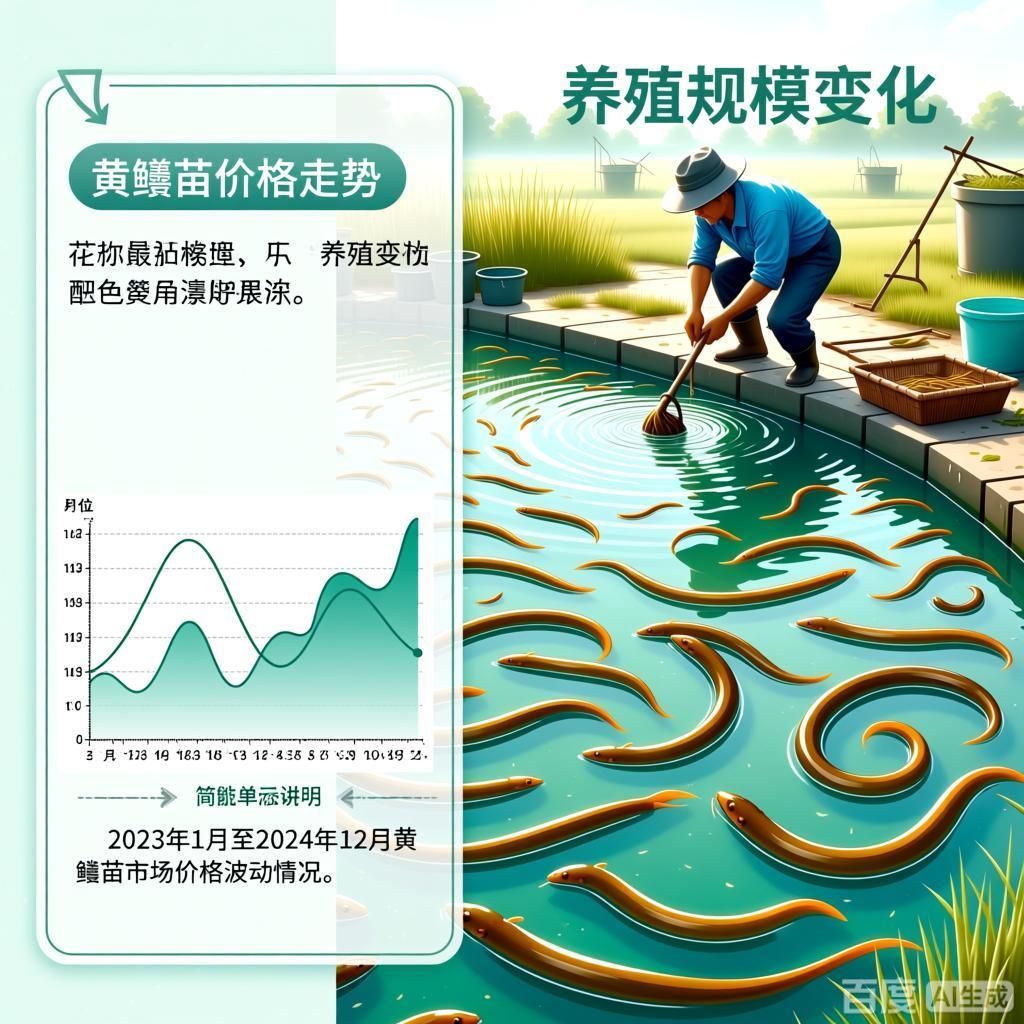 黃鱔苗價格波動原因，黃鱔苗價格波動對養(yǎng)殖戶有何影響4張圖表風格的插畫