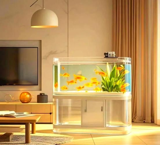 能否提供魚缸擺放的圖示示例，魚缸擺放圖示示例：客廳中心位置：將魚缸放在客廳的中央位置