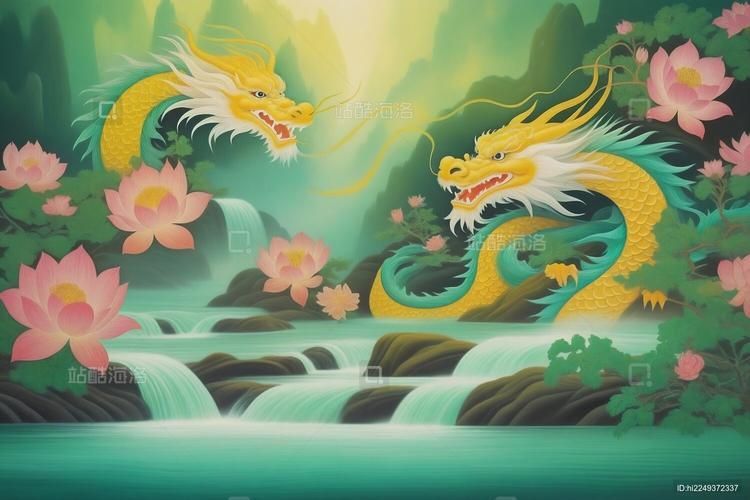 給我一些有龍有水的圖片素材，龍與水的結合是中國文化中常見的象征
