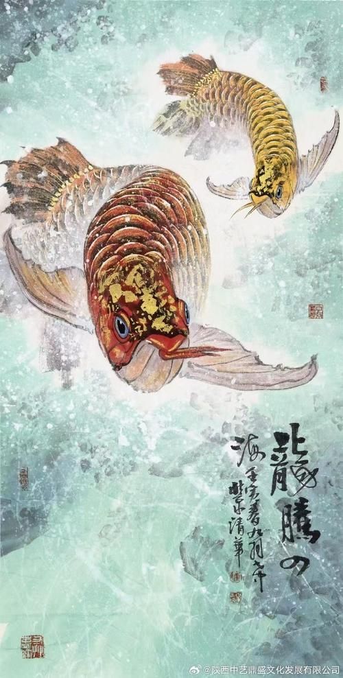 推薦一些金龍魚創意畫的參考圖片，金龍魚創意畫