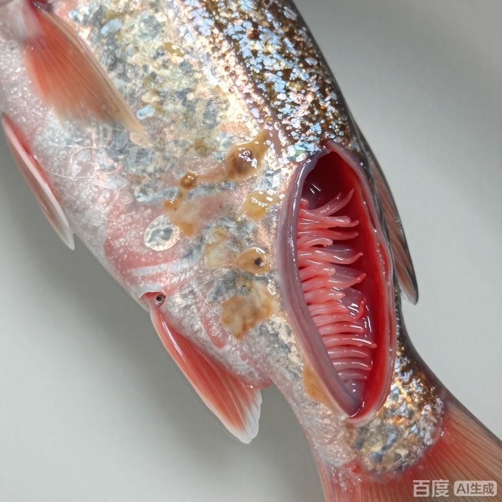 提供幾張魚鰓腐爛的早期圖片，**早期圖片展示魚鰓腐爛早期癥狀