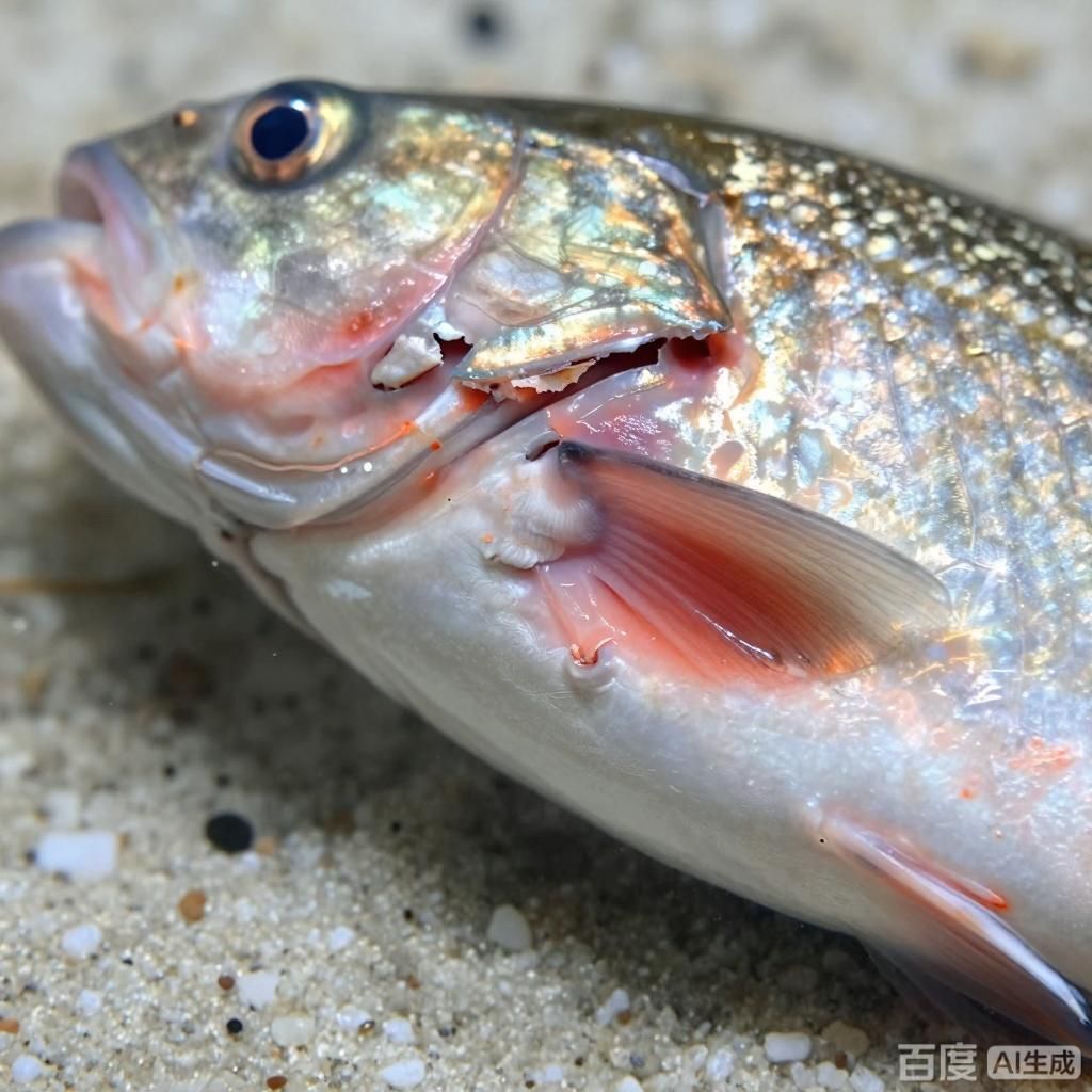 提供幾張魚鰓腐爛的早期圖片，**早期圖片展示魚鰓腐爛早期癥狀
