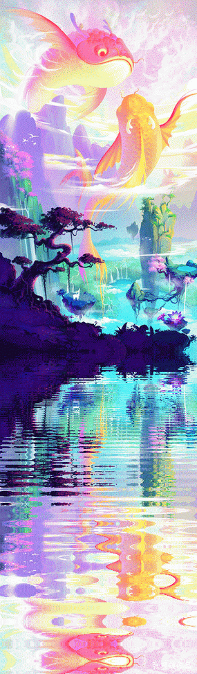 有沒有動態的龍魚缸背景壁紙？，動態龍魚缸背景壁紙