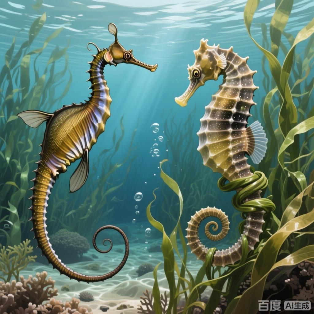 能給出更多海龍與海馬的差異點嗎，海龍與海馬在繁殖方式上的差異