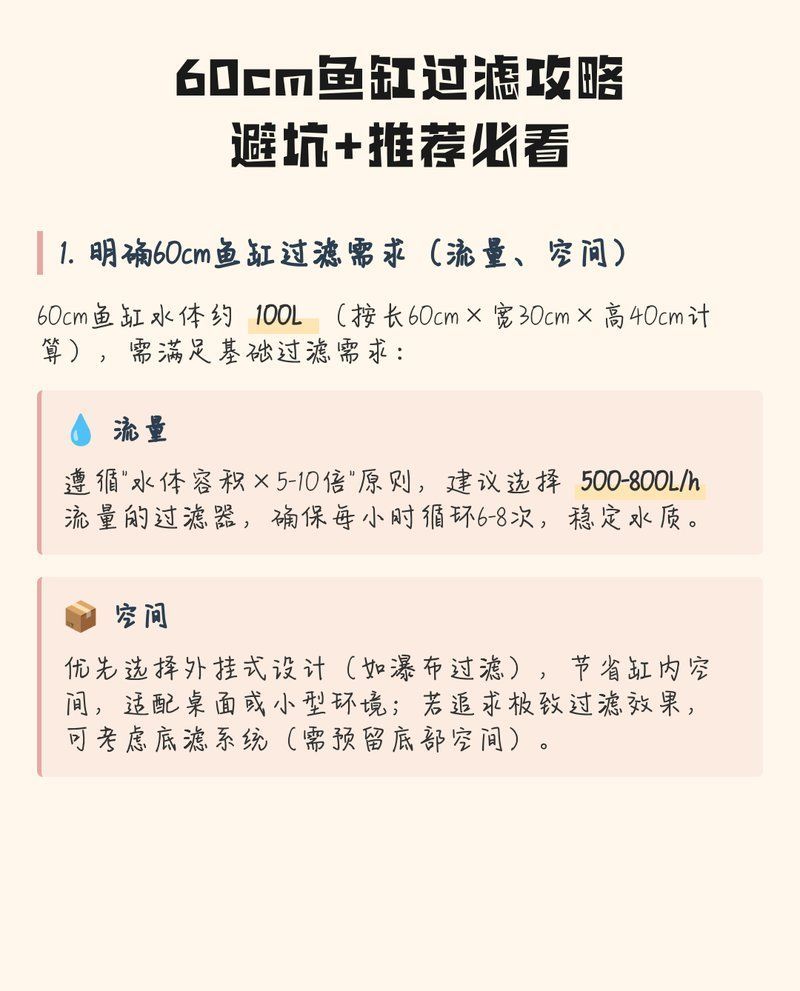 如何選擇適合60-80厘米魚缸的過濾器？，60-80厘米魚缸過濾器選擇指南