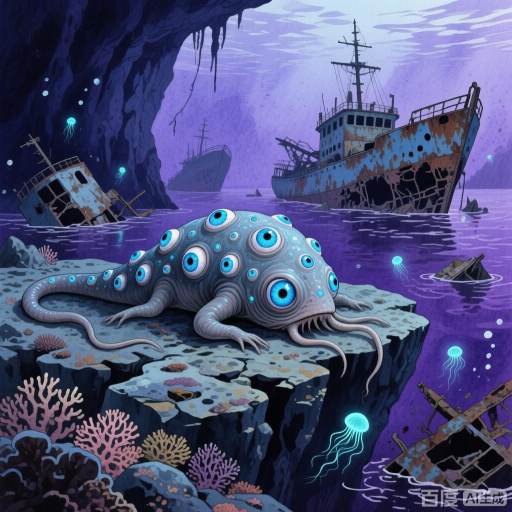 海洋不明生物中哪個(gè)最神秘，海洋不明生物中哪個(gè)最神秘,四張插畫圍繞海洋神秘不明生物展開(kāi)