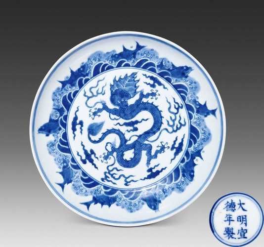給我一些魚化龍紋飾的瓷器圖片，魚化龍紋飾瓷器圖片