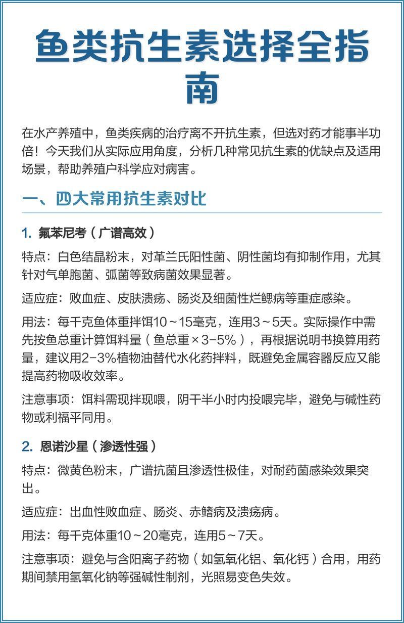 哪些抗生素對魚細菌感染最有效，抗生素對魚類細菌感染最有效的三大抗生素