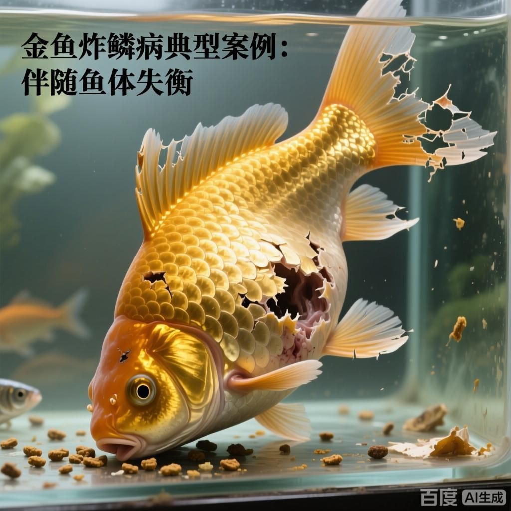 給我一些金魚炸鱗病的典型案例，關于金魚炸鱗病的典型案例