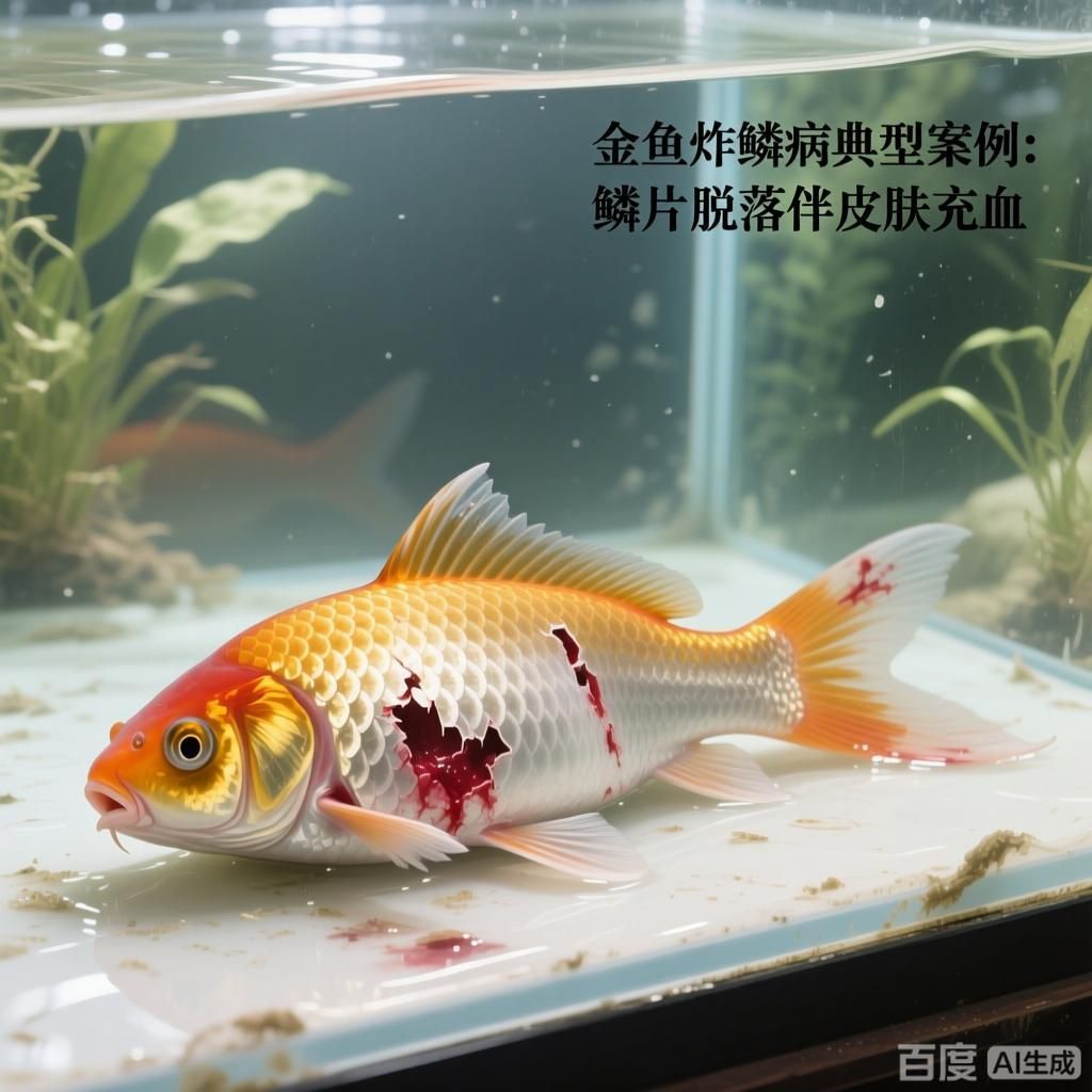 給我一些金魚炸鱗病的典型案例，關于金魚炸鱗病的典型案例
