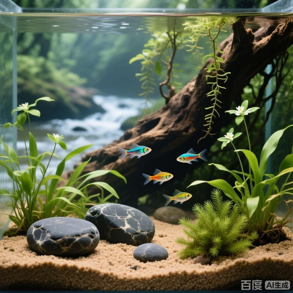 能否提供更多魚缸布景示例，孔雀魚飼料哪個品牌最好