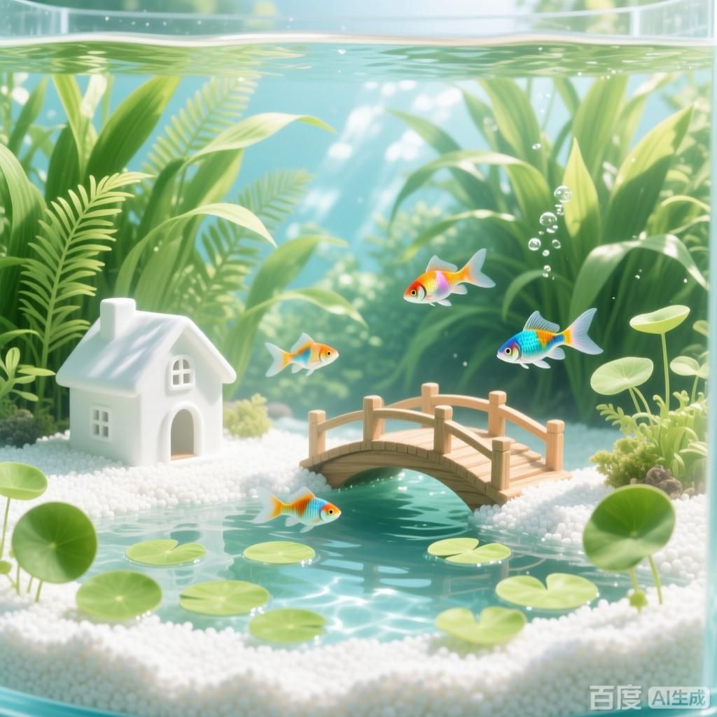 能否提供更多魚缸布景示例，孔雀魚飼料哪個品牌最好