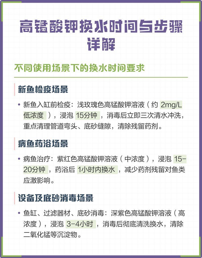 高錳酸鉀藥浴后需要多久換水，高錳酸鉀藥浴后多久換水高錳酸鉀藥浴后換水時間與步驟詳解