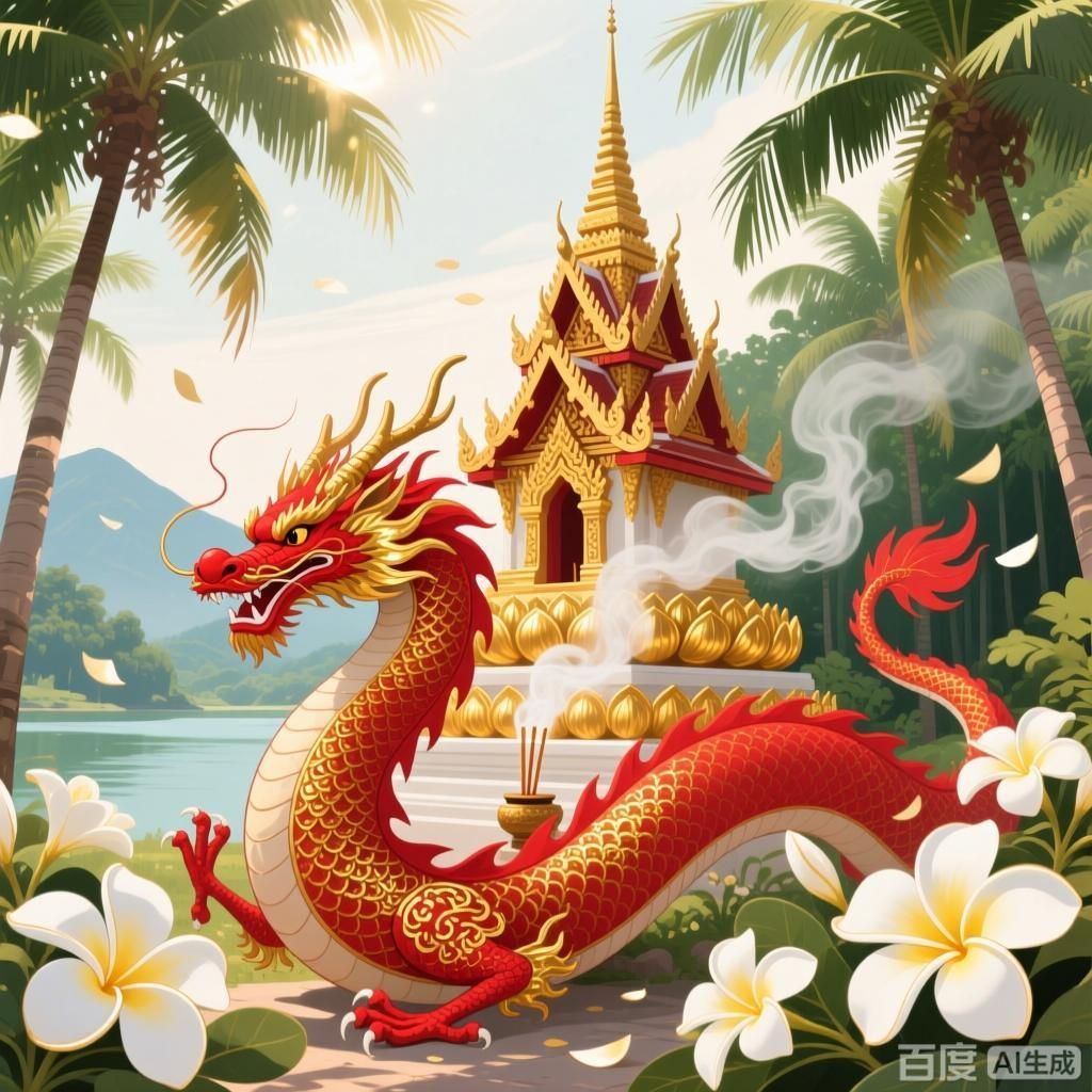 紅龍在哪些文化中有重要地位，四幅插畫分別展現(xiàn)不同文化中的紅龍形象
