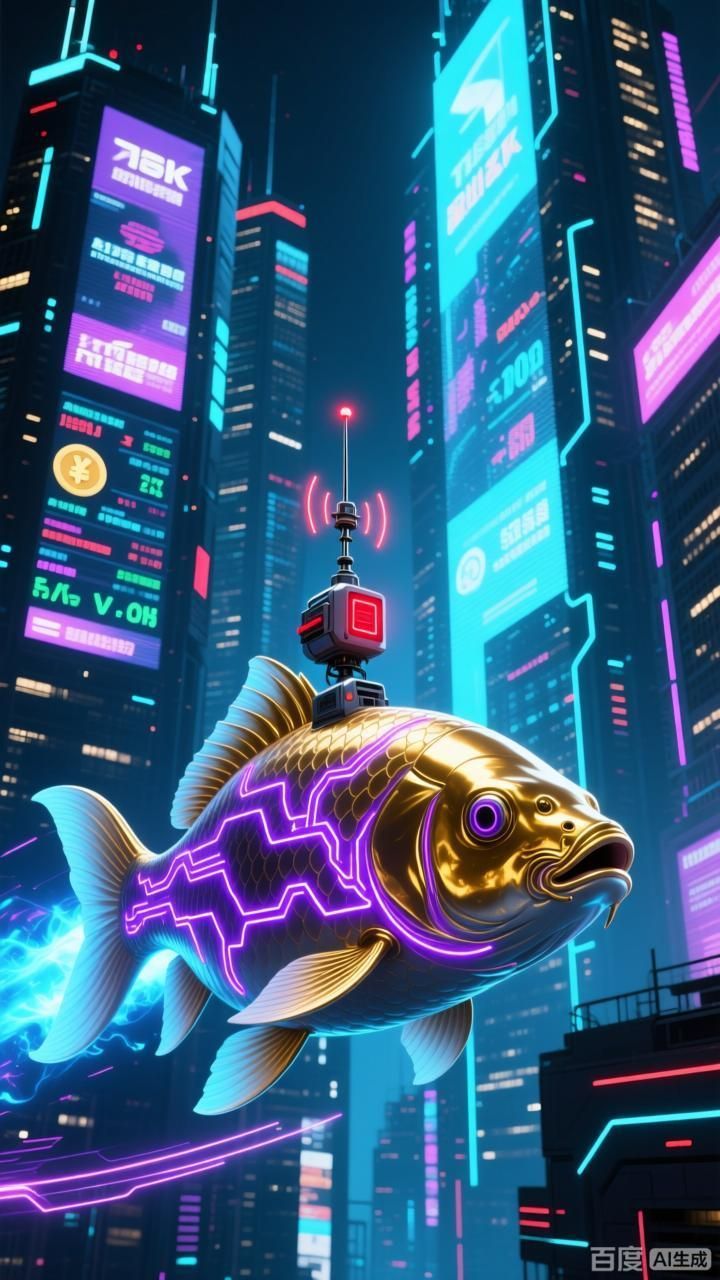 如何制作一張科技感賽博金龍魚壁紙，如何制作一張具有科技感的賽博金龍魚壁紙