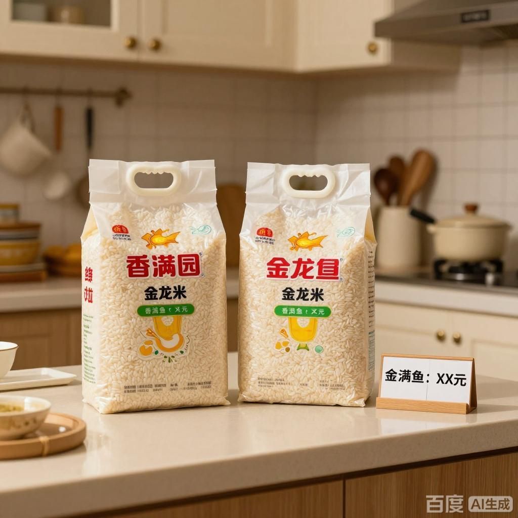 香滿園和金龍魚大米的價格差異大嗎？