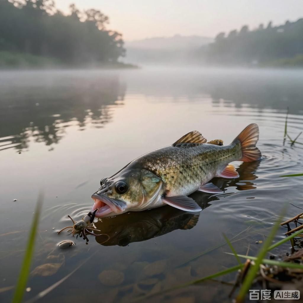 鱖魚的生活習性，四張鱖魚主題插畫，展現鱖魚的生活習性，兼具科普性與觀賞性