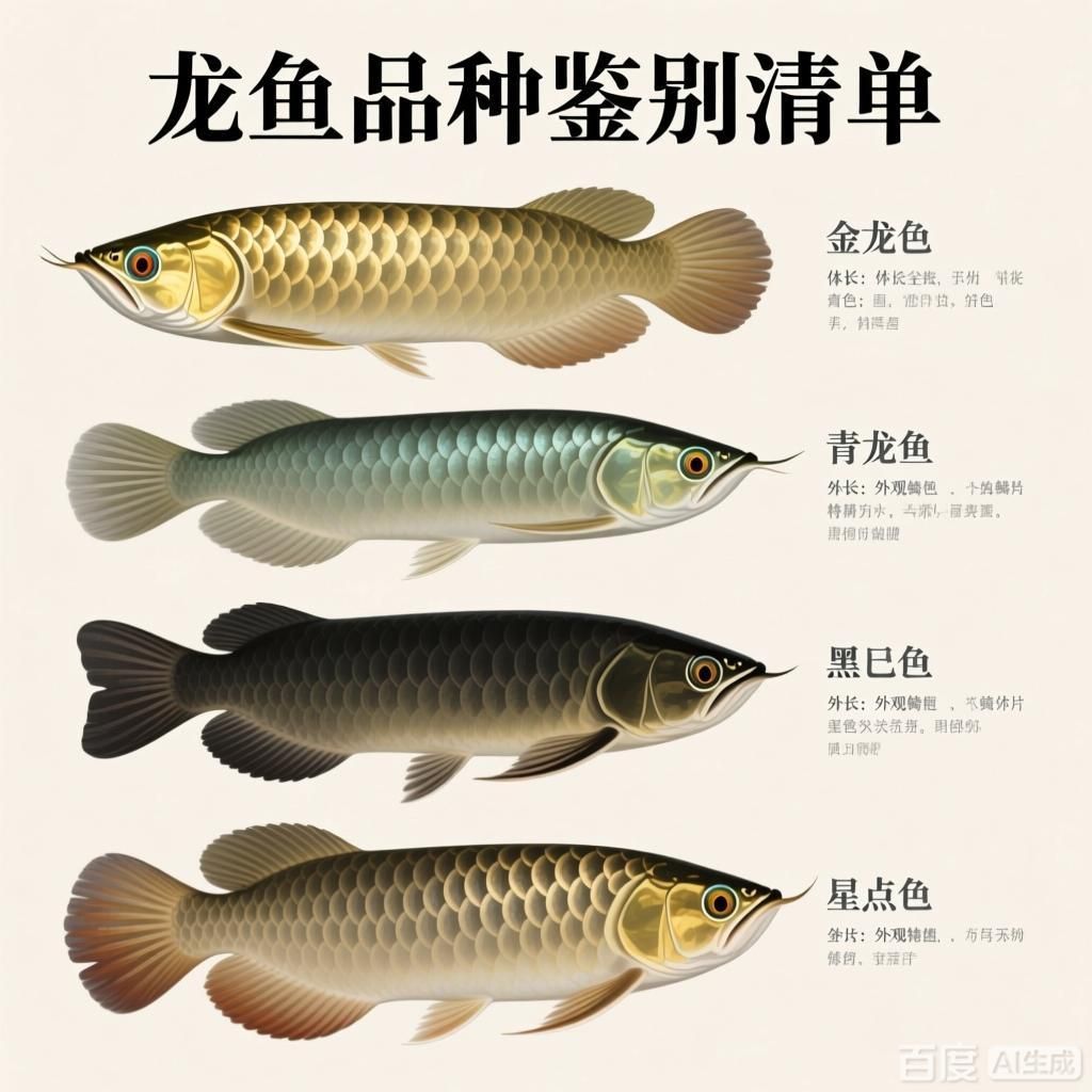 給我一份龍魚品種鑒別清單，一份簡單的龍魚品種鑒別清單