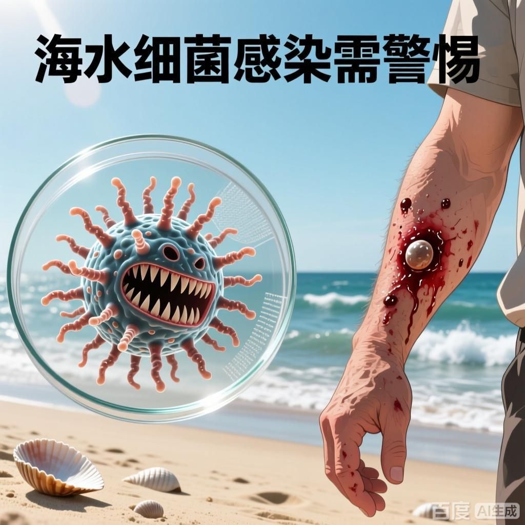 海水細菌感染死亡率有多高，海水細菌感染死亡率有多高，4張圖都為科普向插畫