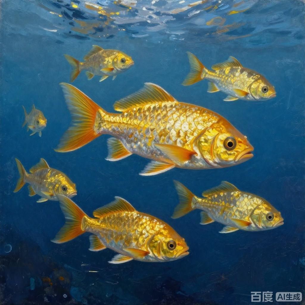 能否提供更多金龍魚油畫的代表作品，金龍魚油畫在藝術市場上有何表現,能否提供更多光影場景下的金龍魚油畫