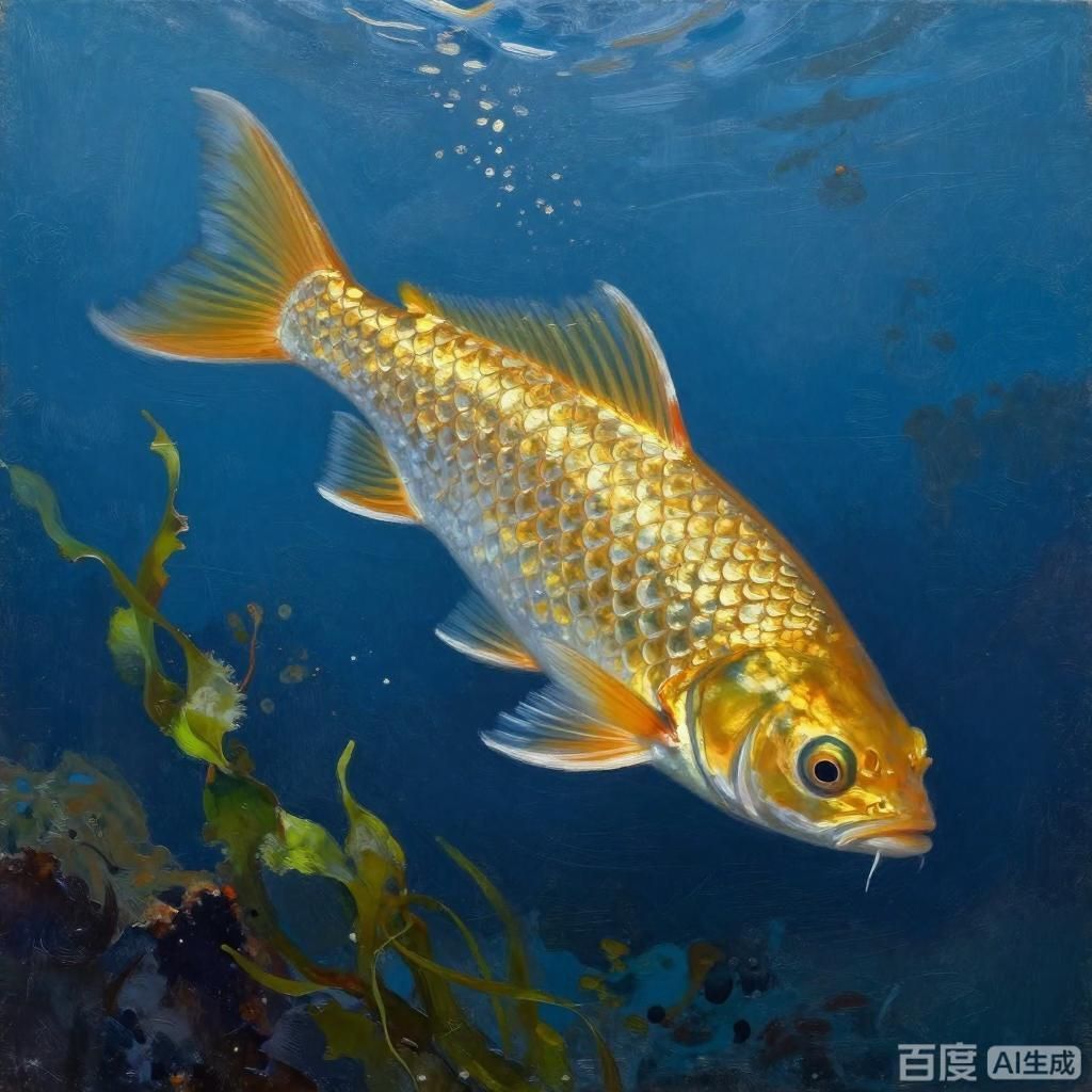 能否提供更多金龍魚油畫的代表作品，金龍魚油畫在藝術市場上有何表現,能否提供更多光影場景下的金龍魚油畫