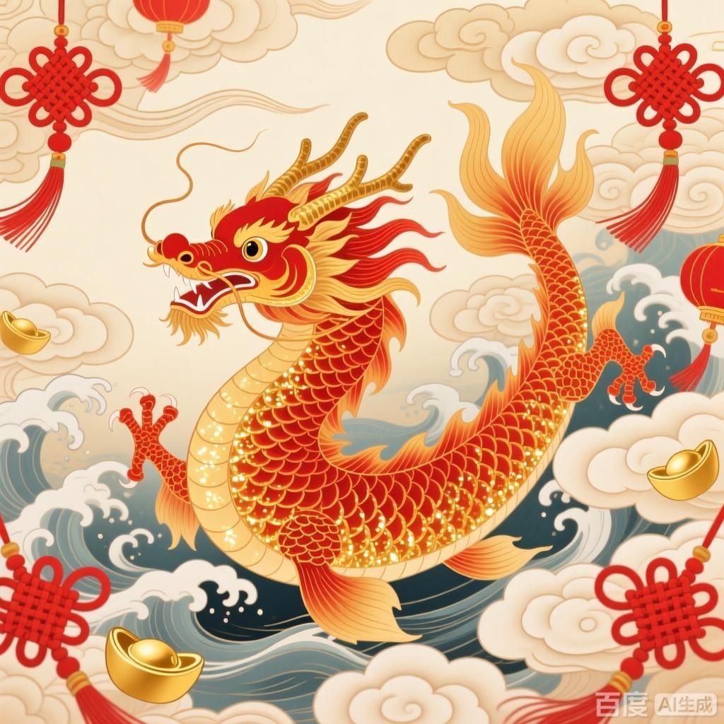 龍魚的美好寓意，龍魚的美好寓意四張插畫圍繞龍魚的美好寓意展開